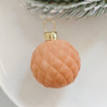 4cm Champagne -gold Flocking Christmas Ball Ornament - 图片 4