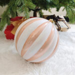 12cm/15cm/20cm Champagne-gold Pumpkin paiting Pearl Christmas Ball Ornament - Image 6