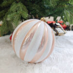 12cm/15cm/20cm Champagne-gold Pumpkin paiting Pearl Christmas Ball Ornament - Image 5
