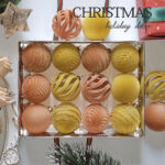 6cm Champagne-gold S-Shape Hollow Flocking Christmas Ball Ornament