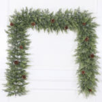 Five furcation double color PE garland with cones and warm white LED - Image 2