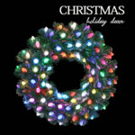 Green PVC multicolor LED torx tip fiber optic wreath with plastic cones