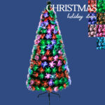 Green PVC special multicolor LED fiber optic tree with top star