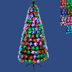 Green PVC special multicolor LED fiber optic tree with top star - Image 2