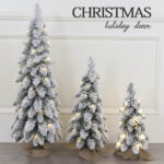 Pre-lit PVC sharp tip snowy Xmas Table tree