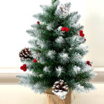 PVC sharp tip table tree with cones and red berries - Image 2