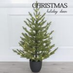 Pre-lit five+seven furcation PE potted tree