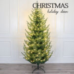 Pre-lit seven+five furcations PE+PVC sharp tip mixed Christmas tree