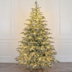 Pre-lit white dot five+seven furcation double color PE Christmas tree with cones - Image 2