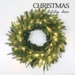 Prelit seven furcations PE+five furcations PE+PVC mixed wreath