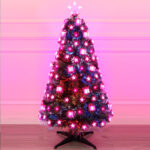 Green PVC red/blue gradual changing LED fiber optic tree with ornament - Image 2