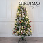 Mixed tip warm white fiber optic tree with ornament