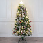 Mixed tip warm white fiber optic tree with ornament - Image 2