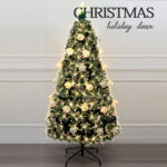 Green PVC warm white  LED torx tip fiber optic tree with ball