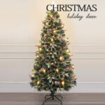 White edge PVC+white paint pine needle +PE mixed tip warm white LED fiber optic tree with ornament