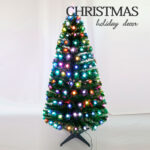 Green PVC multicolor LED fiber optic tree