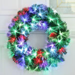 synchronous multicolor changing lights torx tip fiber optic wreath - Image 2